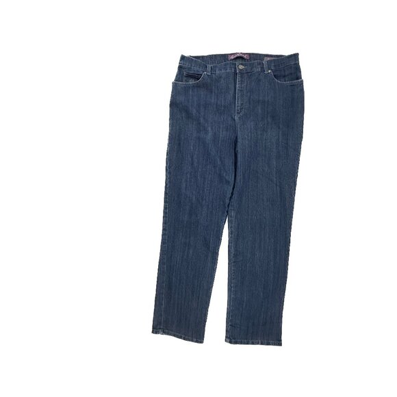 Gloria Vanderbilt Amanda Straight Leg Women's size 16 Dark Blue Denim Jeans - Picture 1 of 5